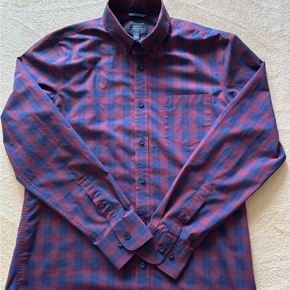 Nordstrom Red and Blue Checkered Shirt